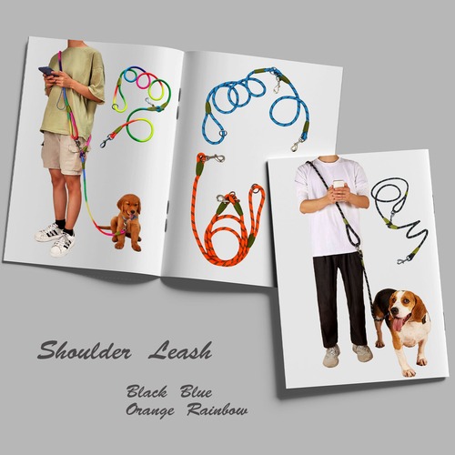 ☆送料無料☆ショルダーリード　 斜め掛けリード　ロングリード　ドッグリード　犬用　お散歩　お出掛　犬用品　PAS0046