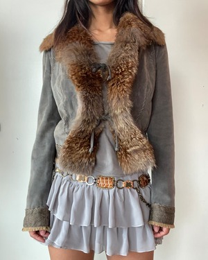 【M】suede fur jacket