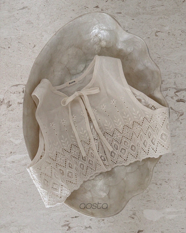 ⭐︎即納⭐︎[Aosta] lace jenny open vest