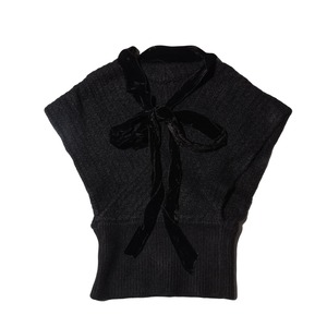 keita maruyama   velveteen ribbon pullover knit  vest