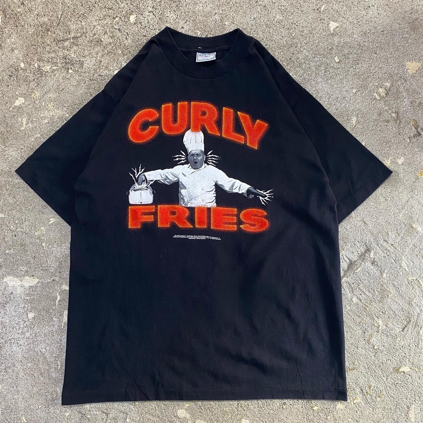 90s The Three Stooges "CURLY FRIES" T-shirt