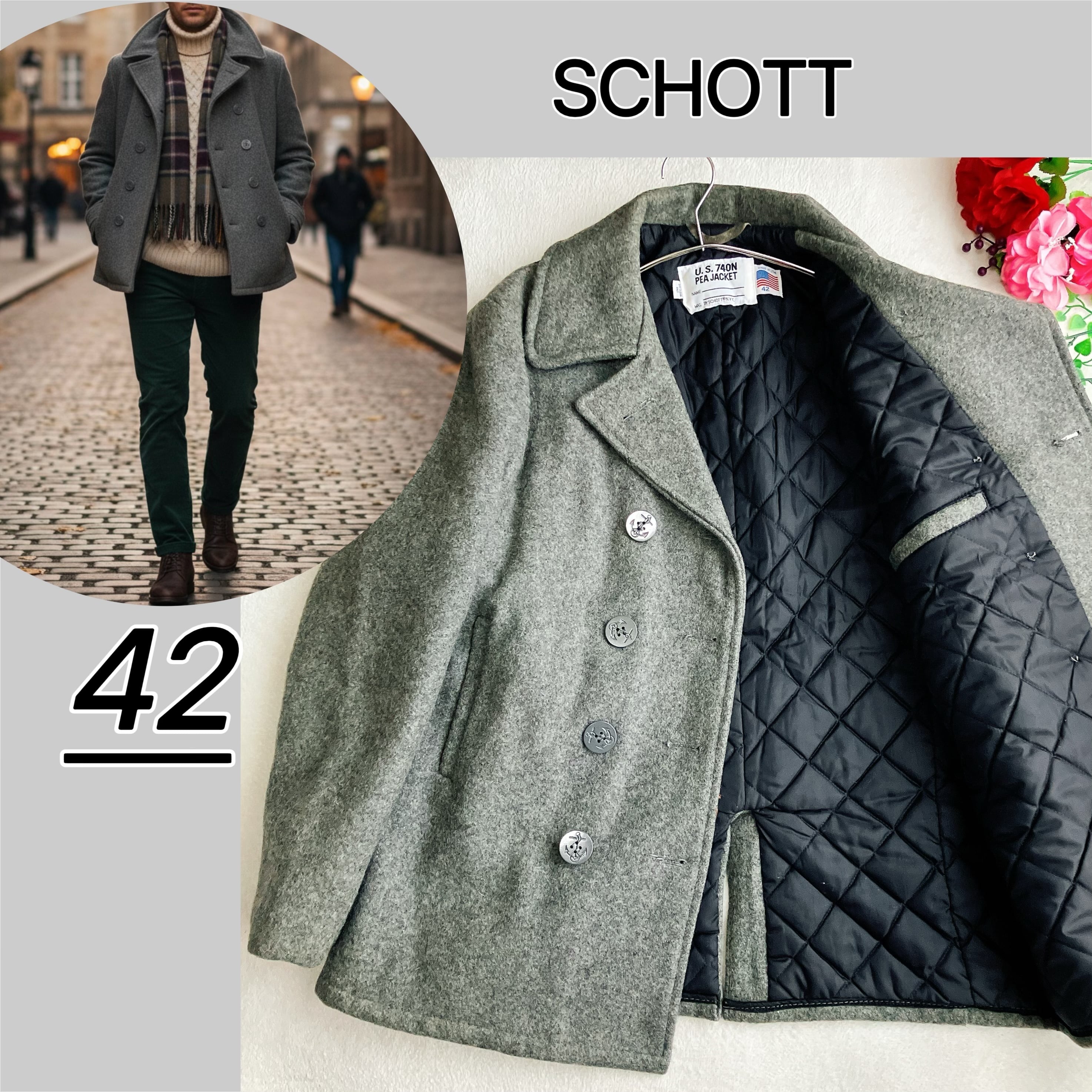 美品】Aquascutum アクアスキュータム☆カシミヤ ウールメルトン