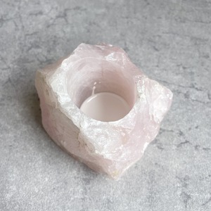 ローズクォーツキャンドルホルダー31◇Rose Quartz candle holder◇天然石・鉱物・パワーストーン