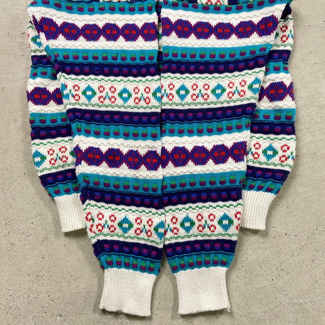 90年代 USA製 wills&co. フェアアイル柄 ニットセーター 総柄 