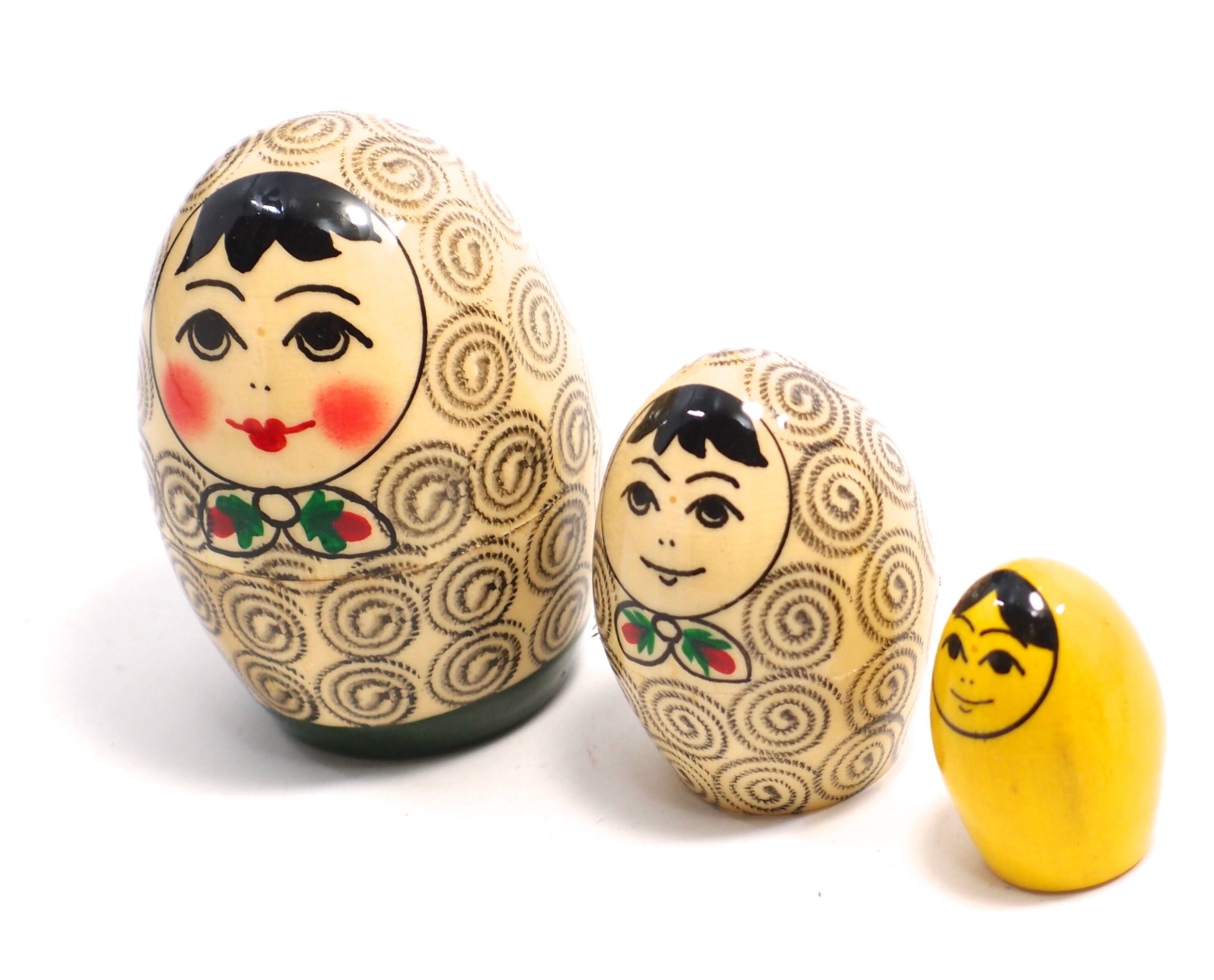 Egg Swirl Matryoshka 3 piece | たまご 渦巻 マトリョーシカ 3個組