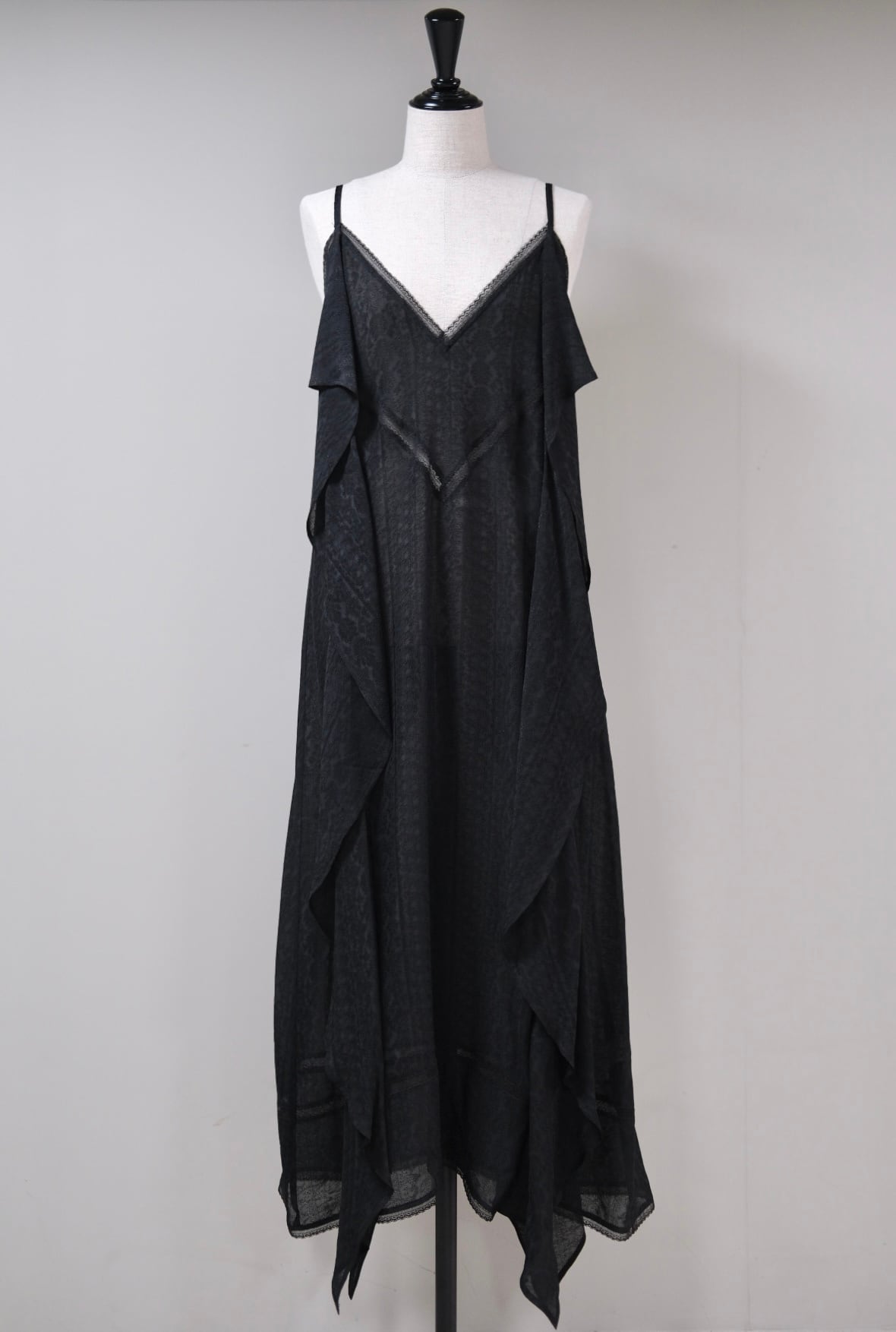 FETICO LACE KNIT SLIP DRESS（レースキャミソール） FETICO】LACE JACQUARD CAMI DRESS -Black- | loop