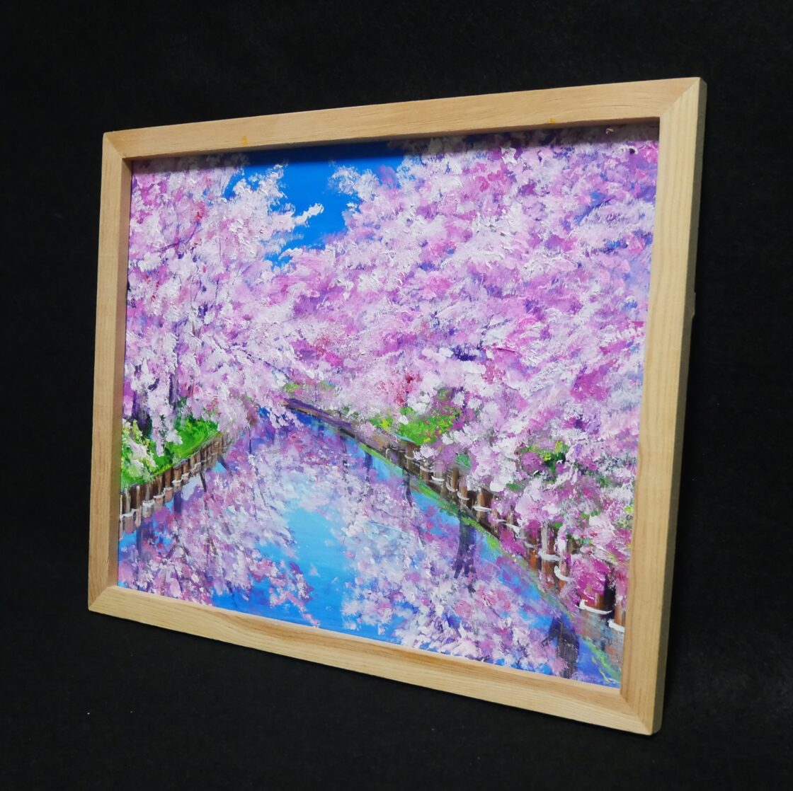 油絵 油彩 油彩画 絵画 絵【桜ロード】 | Pay ID