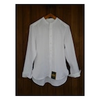 【Unisex】Handwerker │ Linen collarless shirts (white)