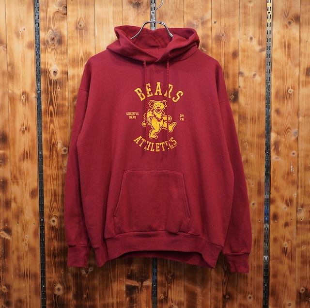 hanesボディ greatful dead ベアー パーカー スウェット M/バーガンディ 90s00s