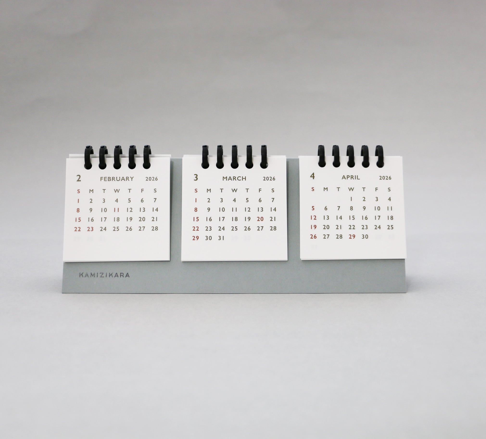3連ミニカレンダー カレンダー3連 2025年11月始まり 卓上1冊 | kamizikara