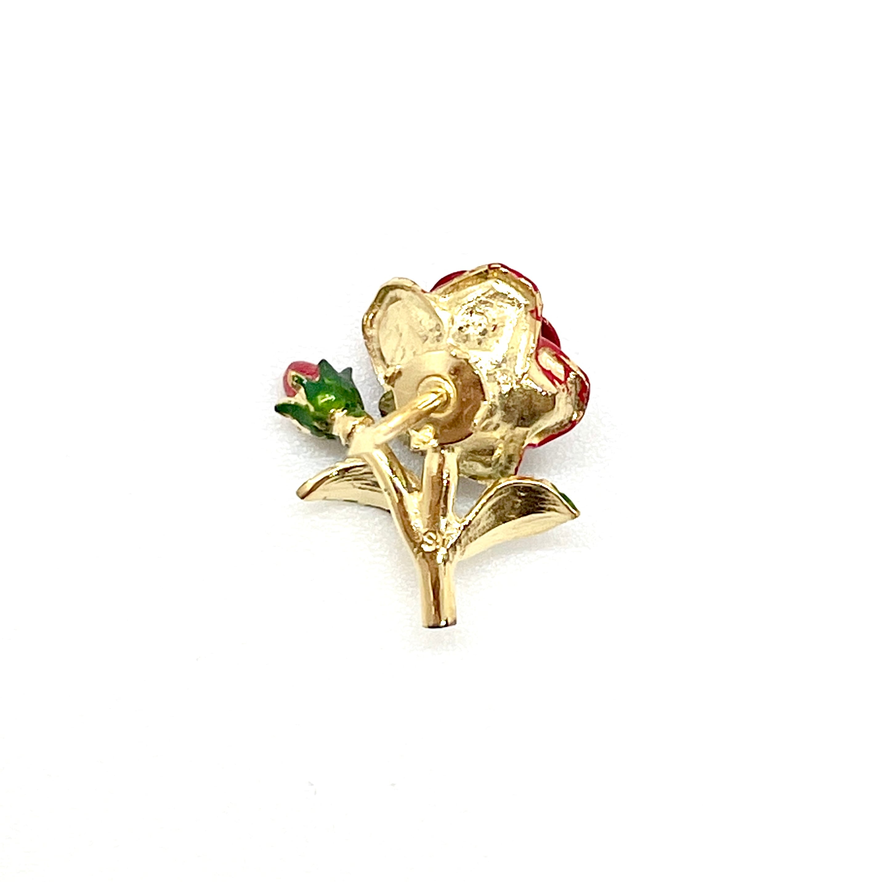 北朝鮮ピンバッジ 2個セット(バラ売可) バラ(ラインストーン) 赤：SPECIAL Q-4 | piccolastella