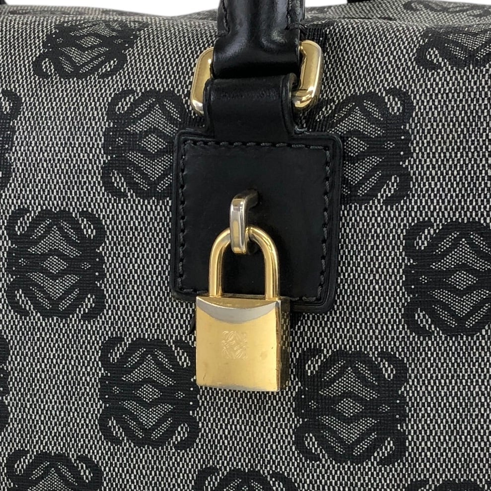 LOEWE ロエベ アナグラム ハンドバッグ ブラック PVCレザー ミニ