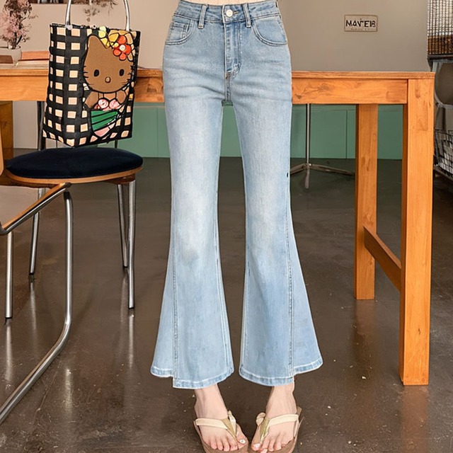 146cm〜　レトロハイウエストフレアジーンズ