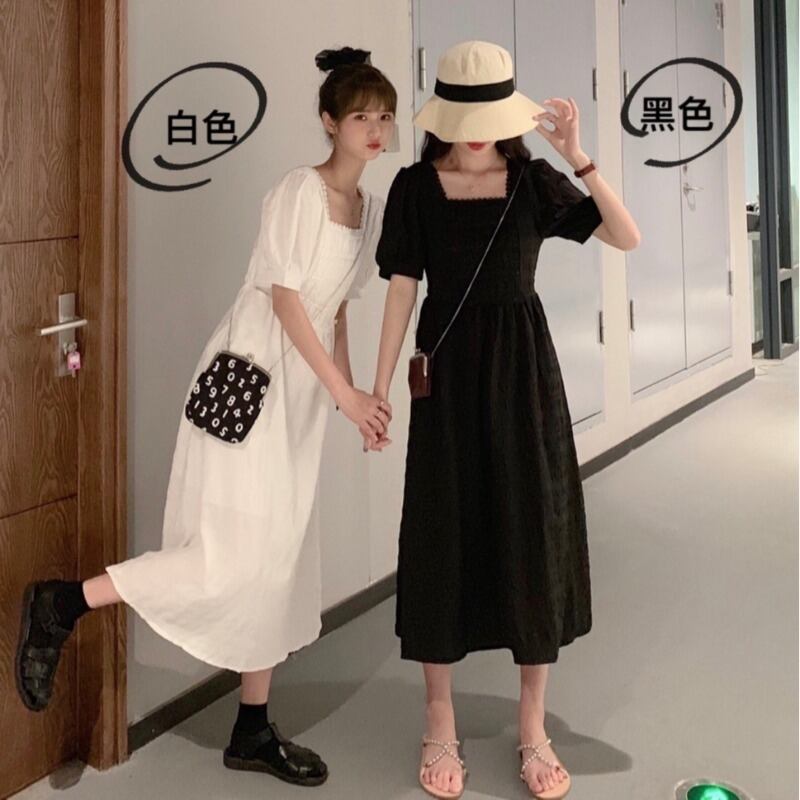 ブラックショートドレス レディースサマーハイウェスト薄手Aラインスカート 夏物 スクウェア YY-ファッション43606368274