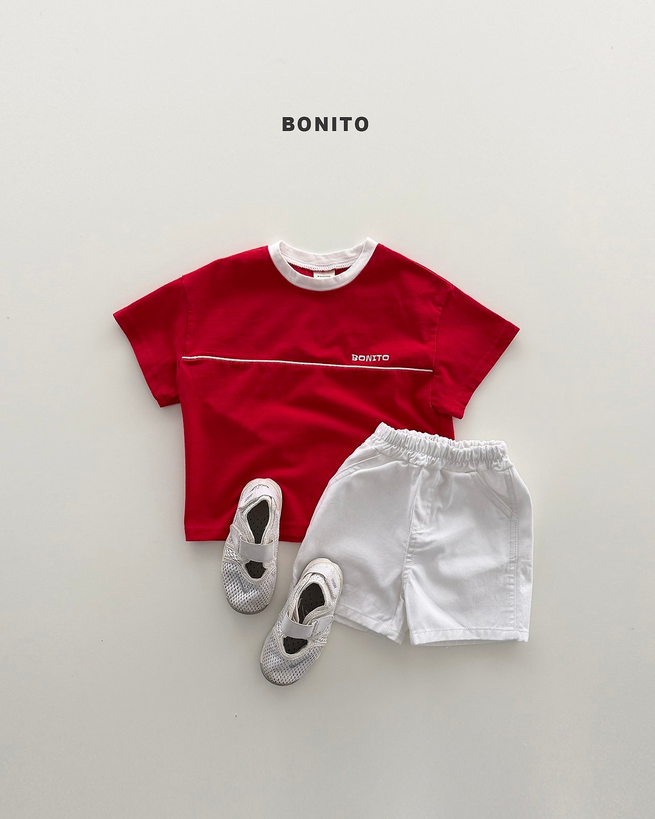[BONITO] Cut-off line Tee (JS/JM) / [보니토] 절개삥줄티 (JS/JM)