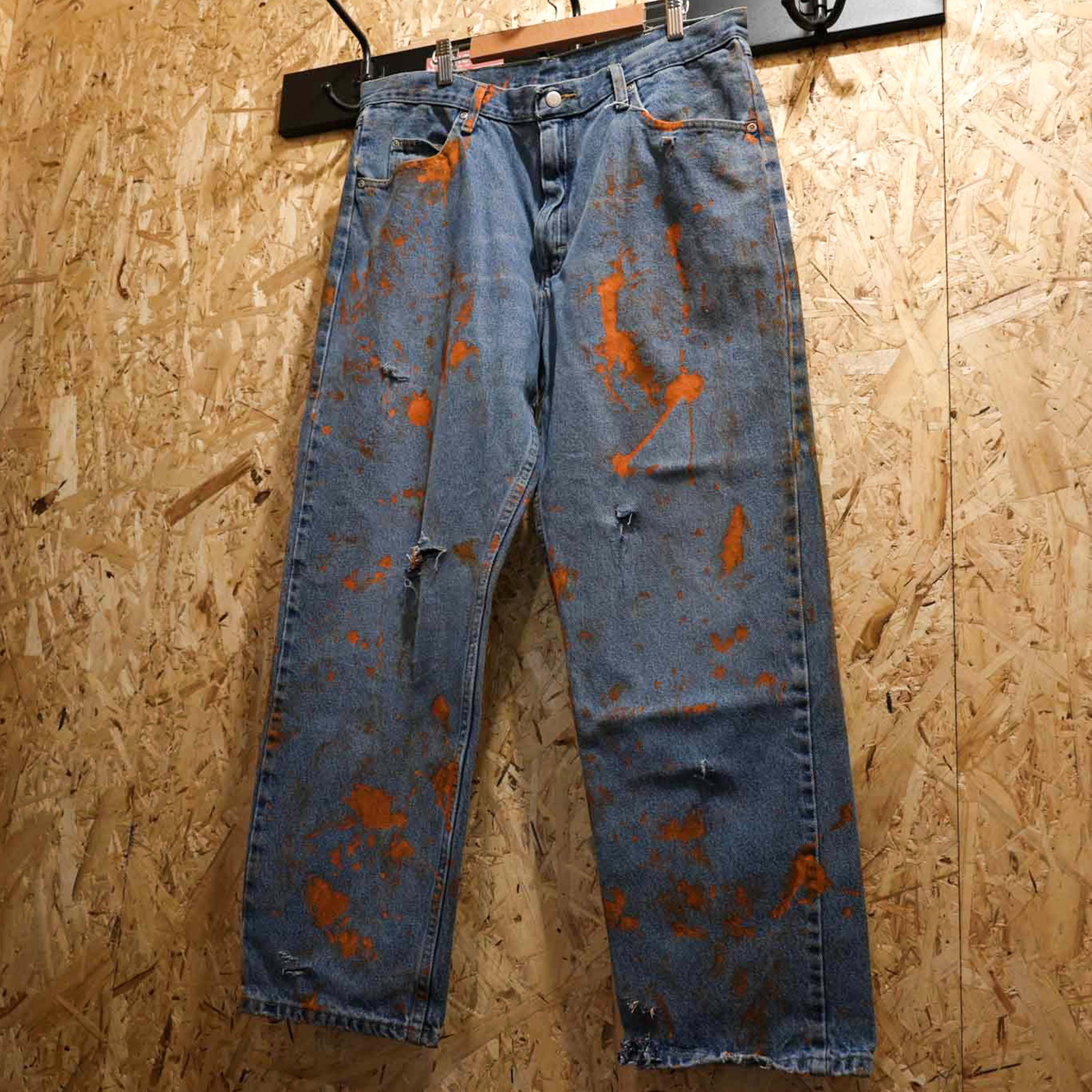 Wrangler ペンキ飛び デニムパンツ W36×L30 ラングラー 雰囲気系 ボロ