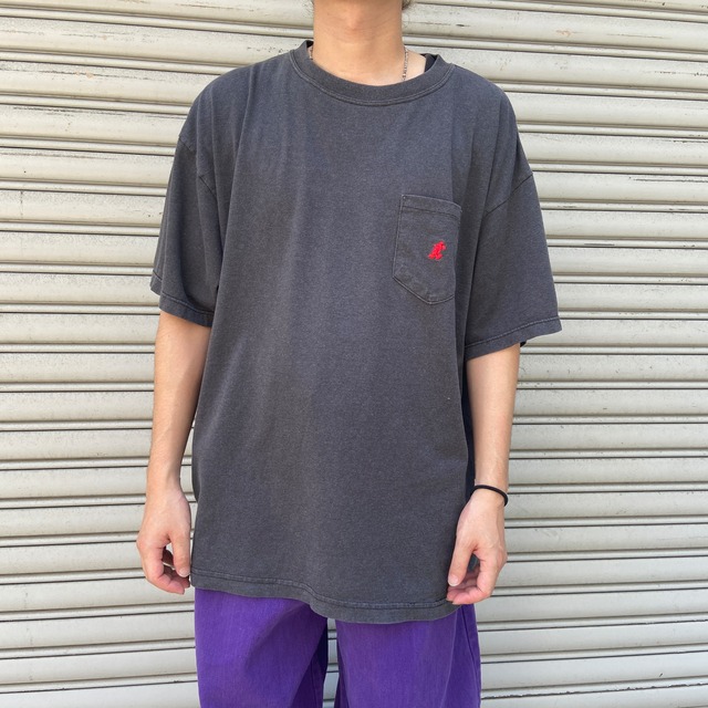 90-00 USA ディズニー　ミッキー　片ポケット付きTシャツ　XL相当