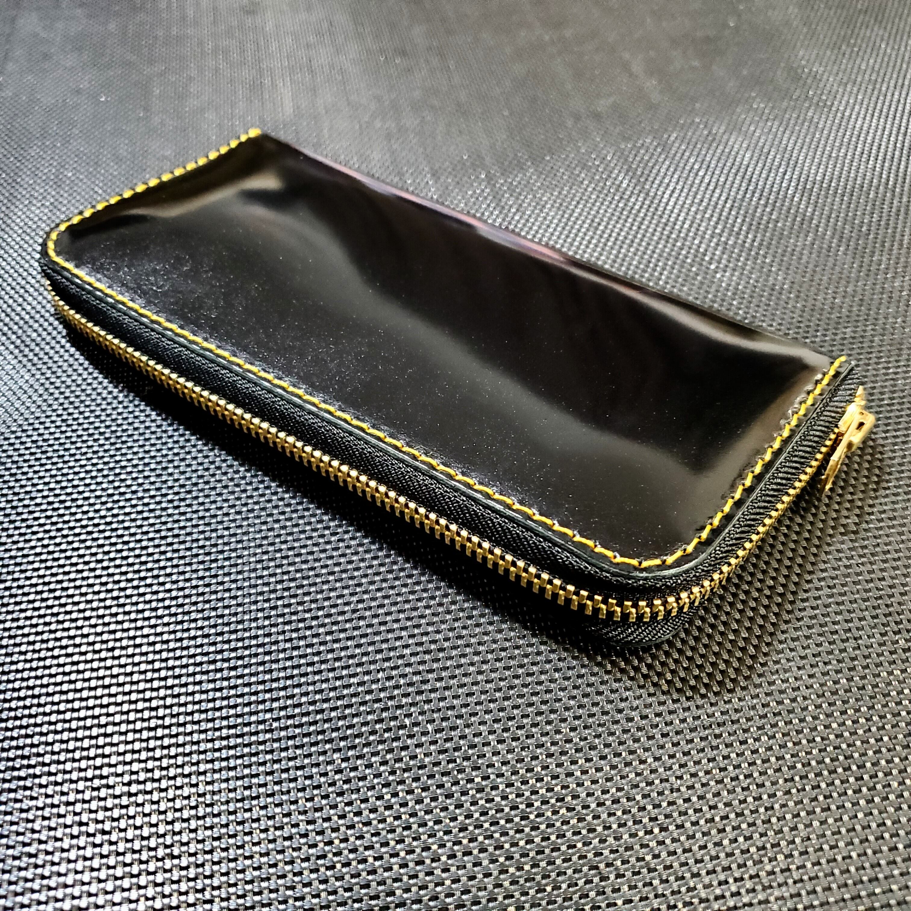 RKD CRAFT コードバン財布（新型追加）（ブラック×イエローステッチ）