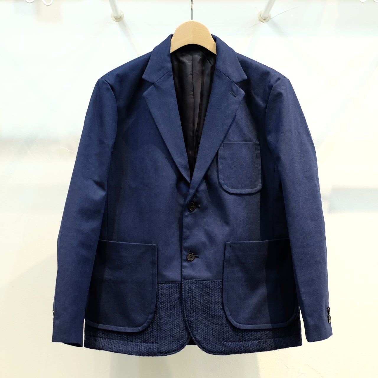 KUON 裂織り切り替え ウールボンディングジャケット