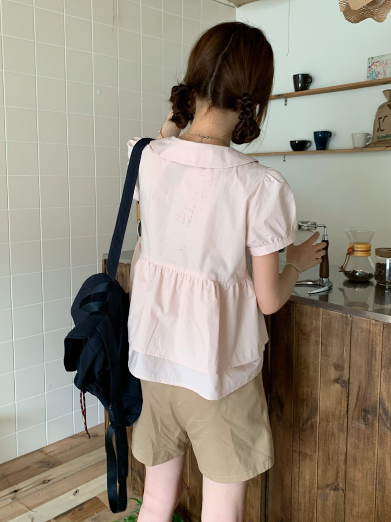 ピンクプリーツシャツ LK1732