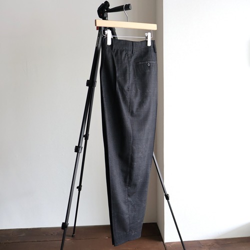 nonnotte “ Draping Two-Tuck Tapered Trousers ( Trace Bird Plaid )”