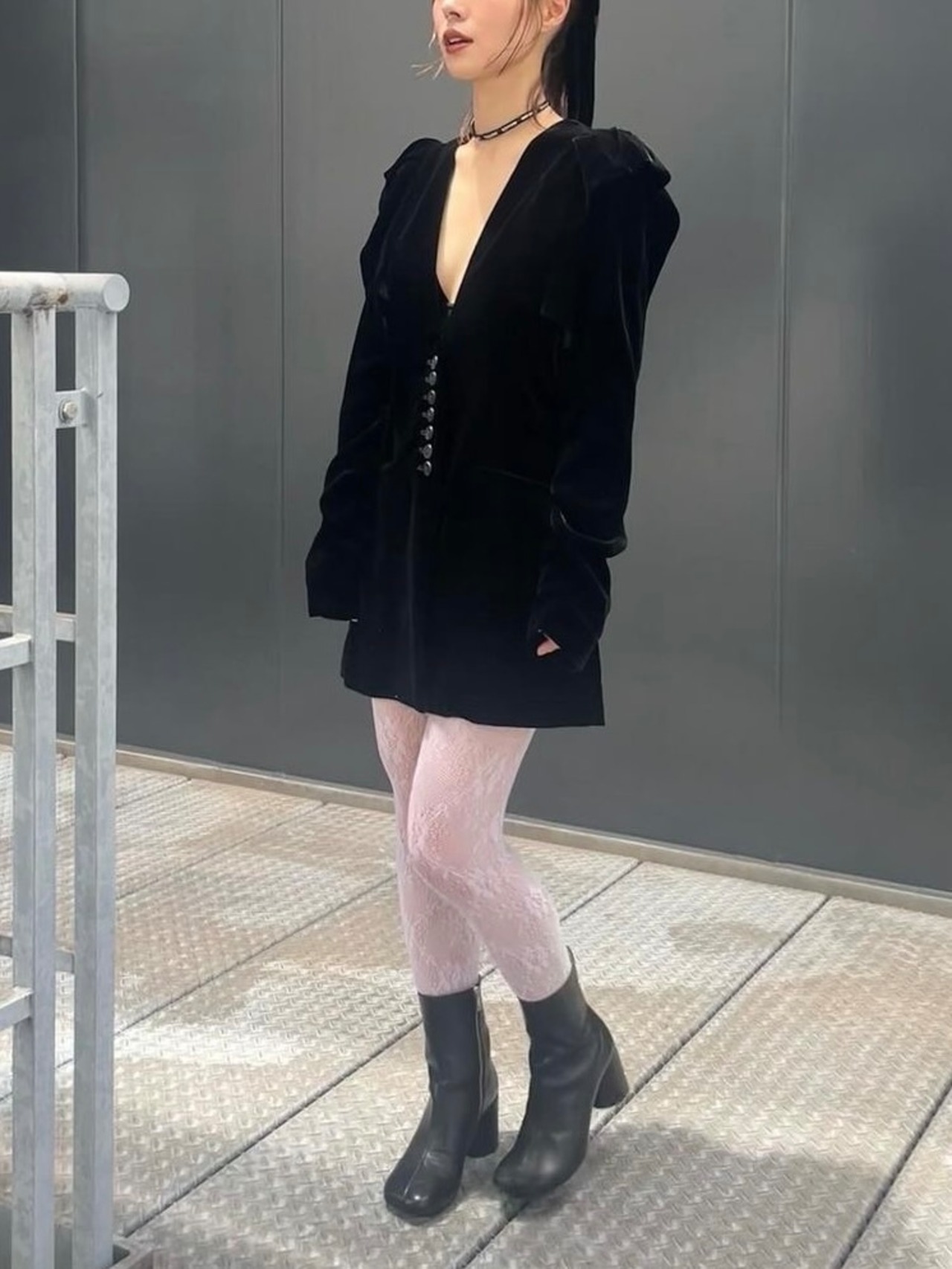24AW】FETICO フェティコ / VELVET FRILL SHOULDER JACKET | TRENT 