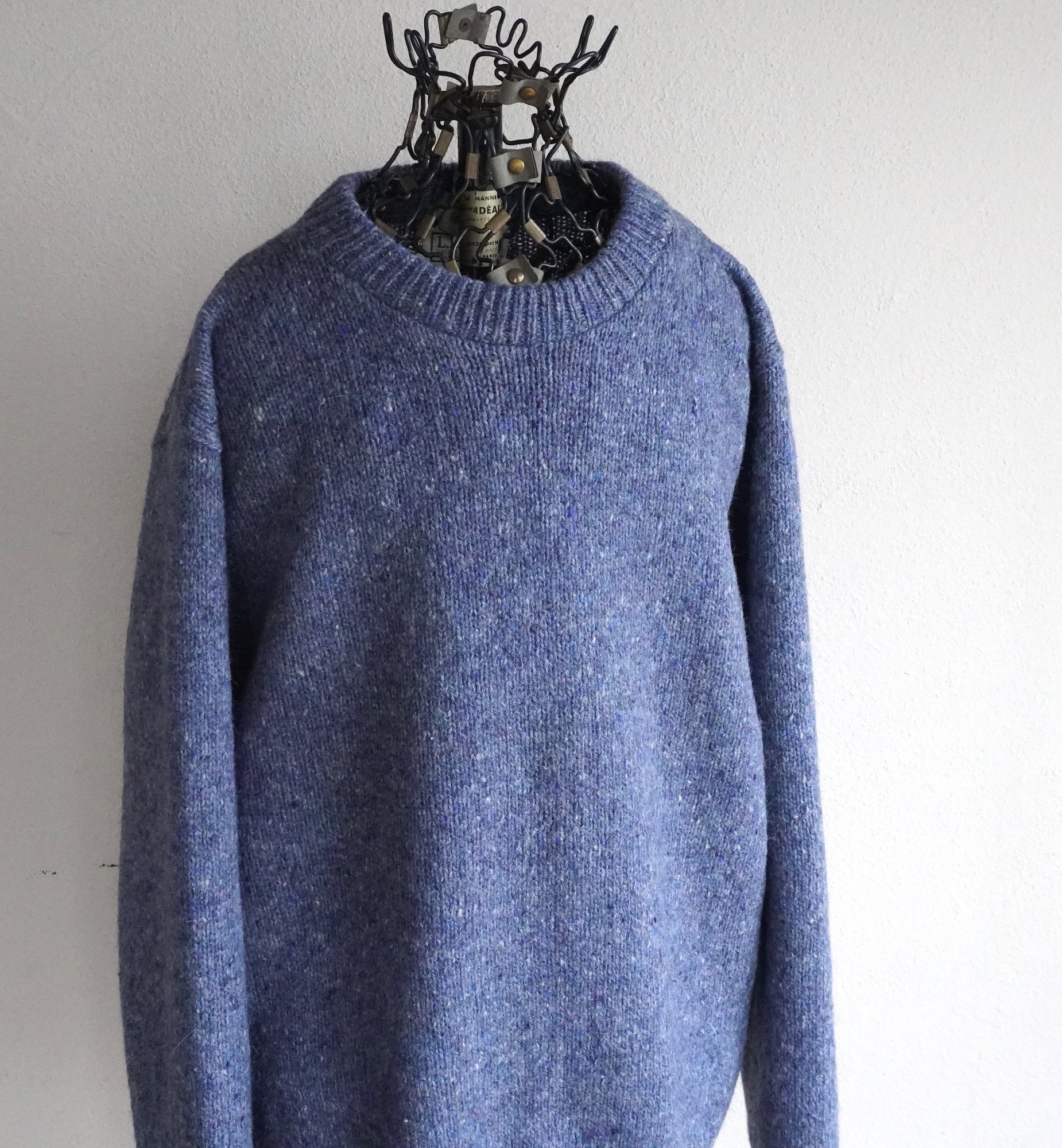 1980's USA製 [L.L.Bean] インディゴ染め 100%コットン ケーブルニット