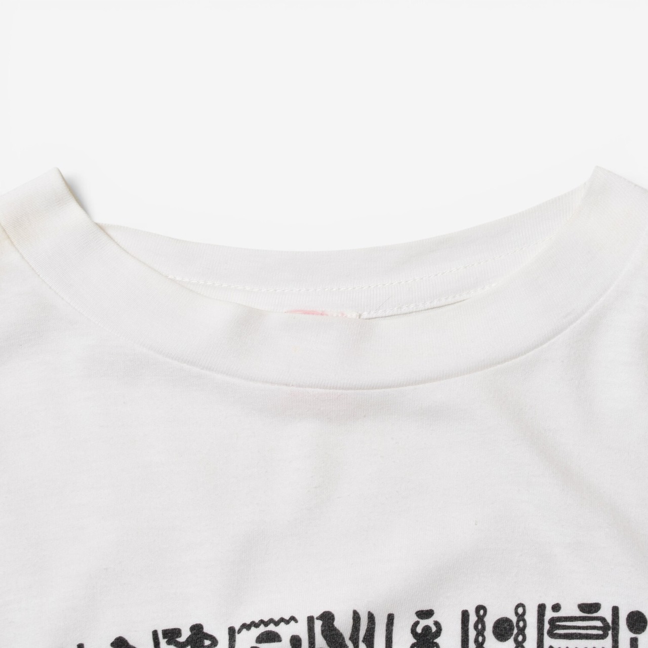 80〜90s ヒエログリフプリントTシャツ ホワイト エジプト製