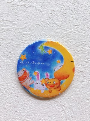 【三日月と動物ミラー】かわいい絵　ほっこりする絵　プレゼント　手頃なサイズ　手鏡