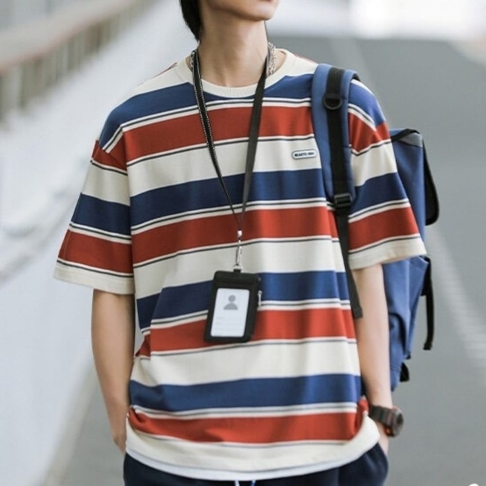 60s ボーダーシャツ ラウンドネックボーダーTシャツ H2580 | High-Life