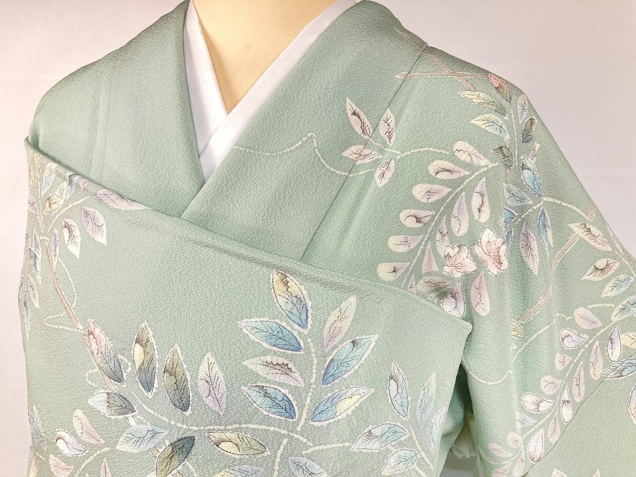 希少品 作家物 藤の花 絞り トールサイズ 落款 訪問着 正絹 袷