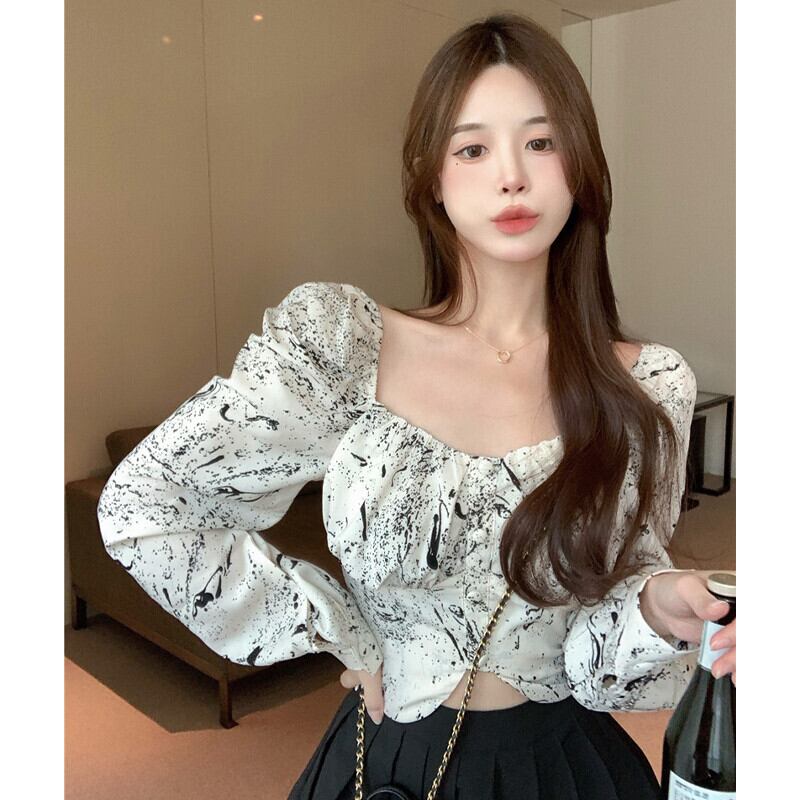 カラーシャツ オータムスタンダードトップス レトロ ストリート 大人ガーリー スウィート キュート カジュアル 秋物 スクウェア ガールズファッション66732247569