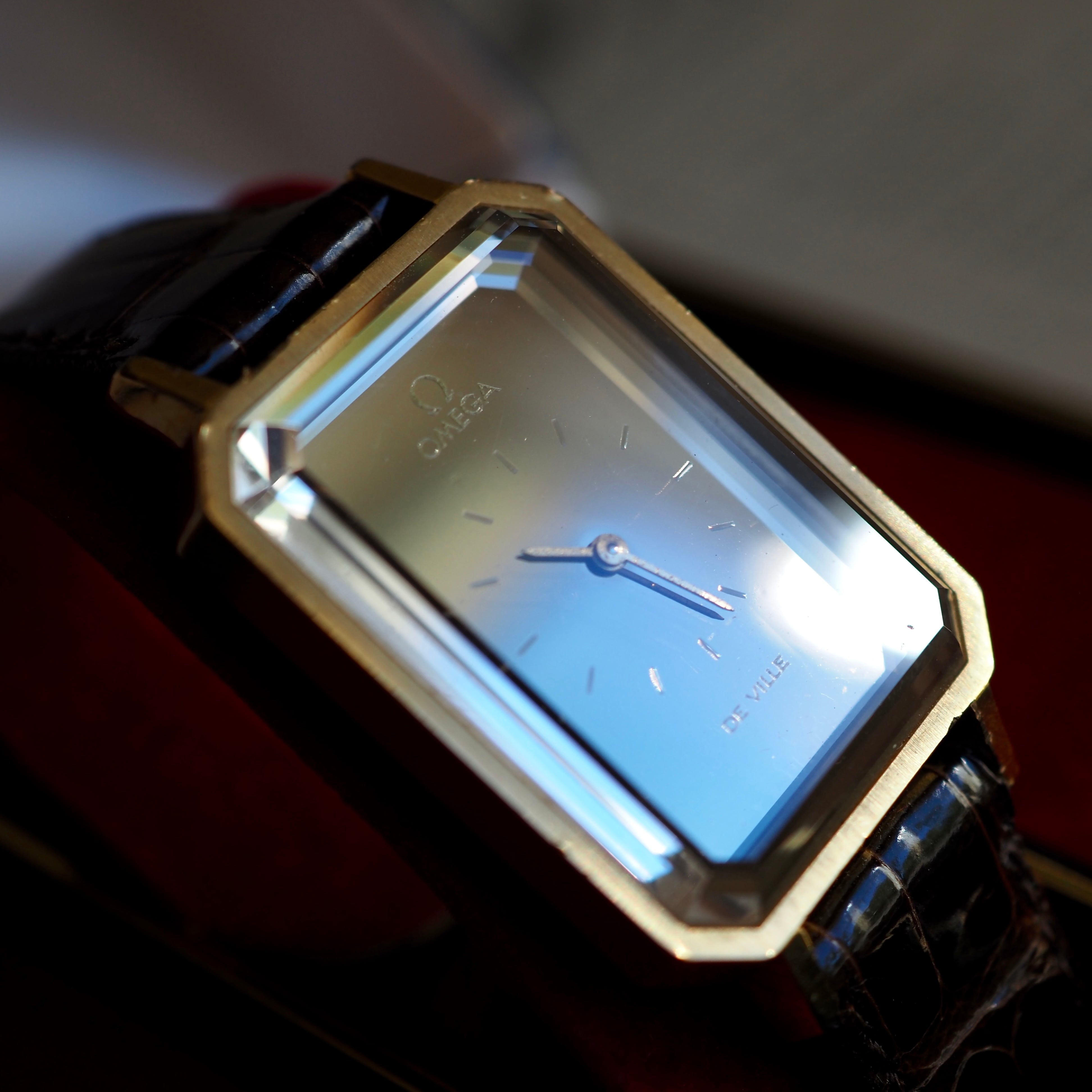 超希少 OMEGA グリマデザイン ミラー文字盤 エメラルドライン ドレス