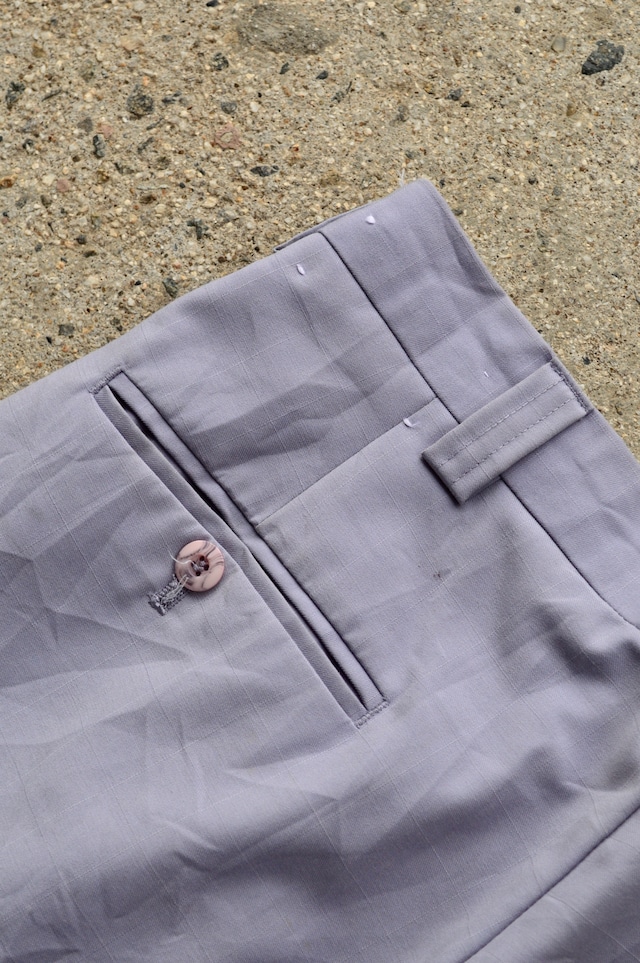STACY ADAMS 1980's-90's From USA Center Intuck Wide Slacks Windowpen Polyblend Rayon ステイシーアダムス 80s ワイドスラックス