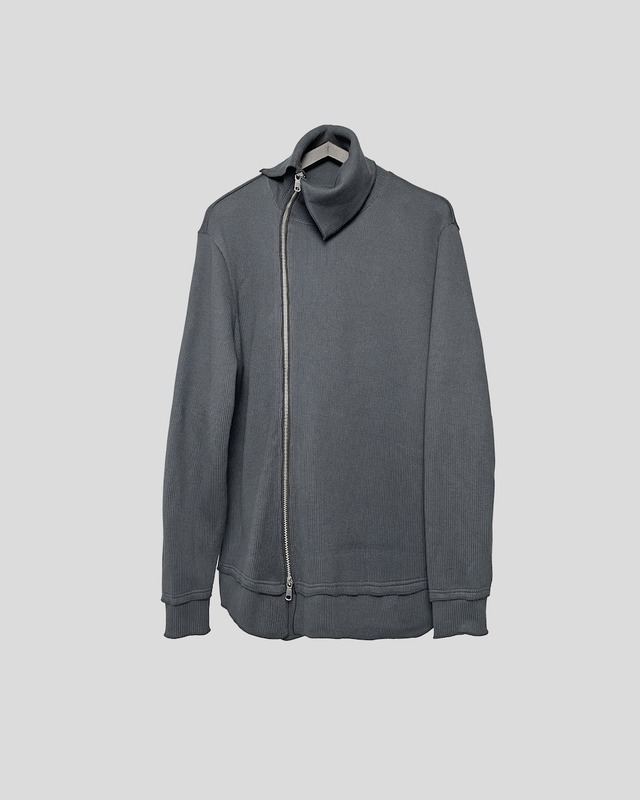ASKYY / HIGHNECK ZIP UP KNIT / DGRY