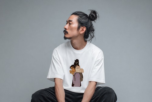 ポメラニアン　浮世の旅行Tシャツ
