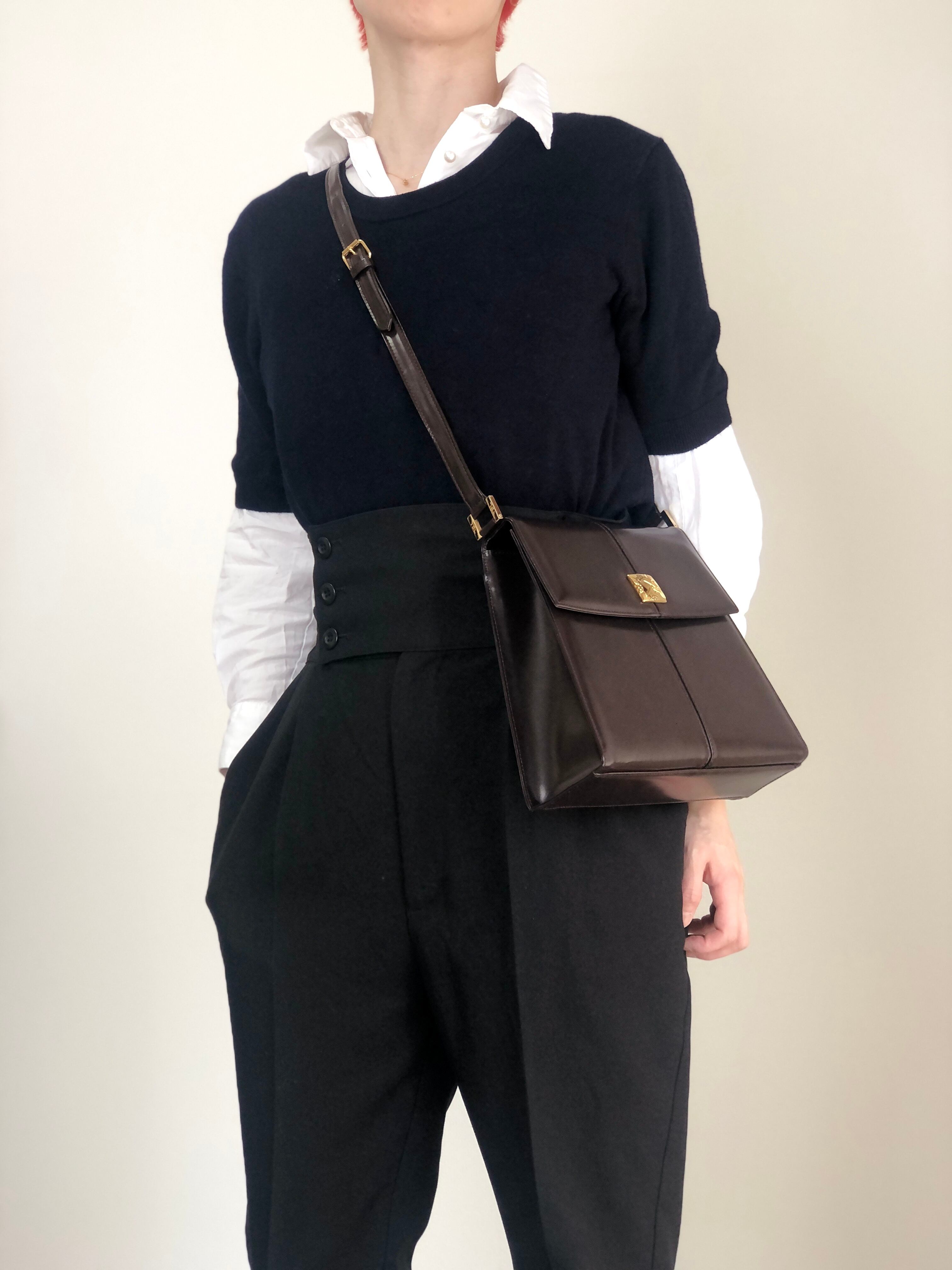 艶々Yves Saint Laurentブラウンビジネスバッグ☆イヴサンローラン サンローラン ビジネスバッグ メンズ ブラウン SAINT LAURENT PARIS