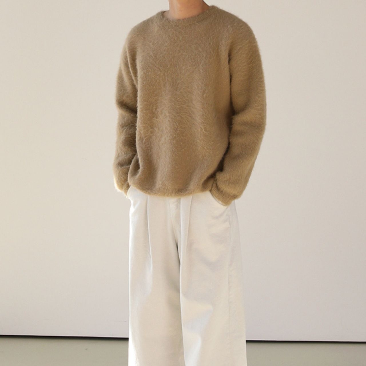 シャギーラウンドネックニット　MT0080368