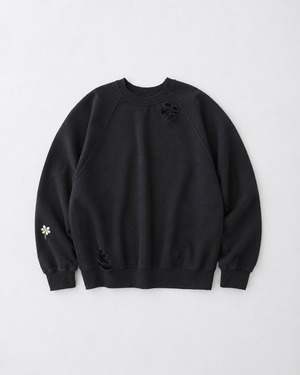 my beautiful landlet DAMAGE SWEATSHIRT BLACK