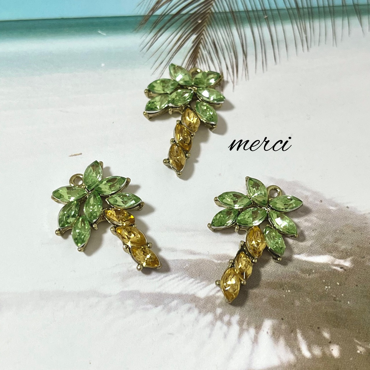 ビジューパームツリーチャーム/ヤシの木/椰子/ハワイ/アクセサリーパーツ