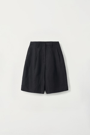 [NOTHING WRITTEN] Maron linen tuck shorts (Black) 正規品 韓国ブランド 韓国通販 韓国代行 韓国ファッション ナッシングリトゥン 日本 店舗