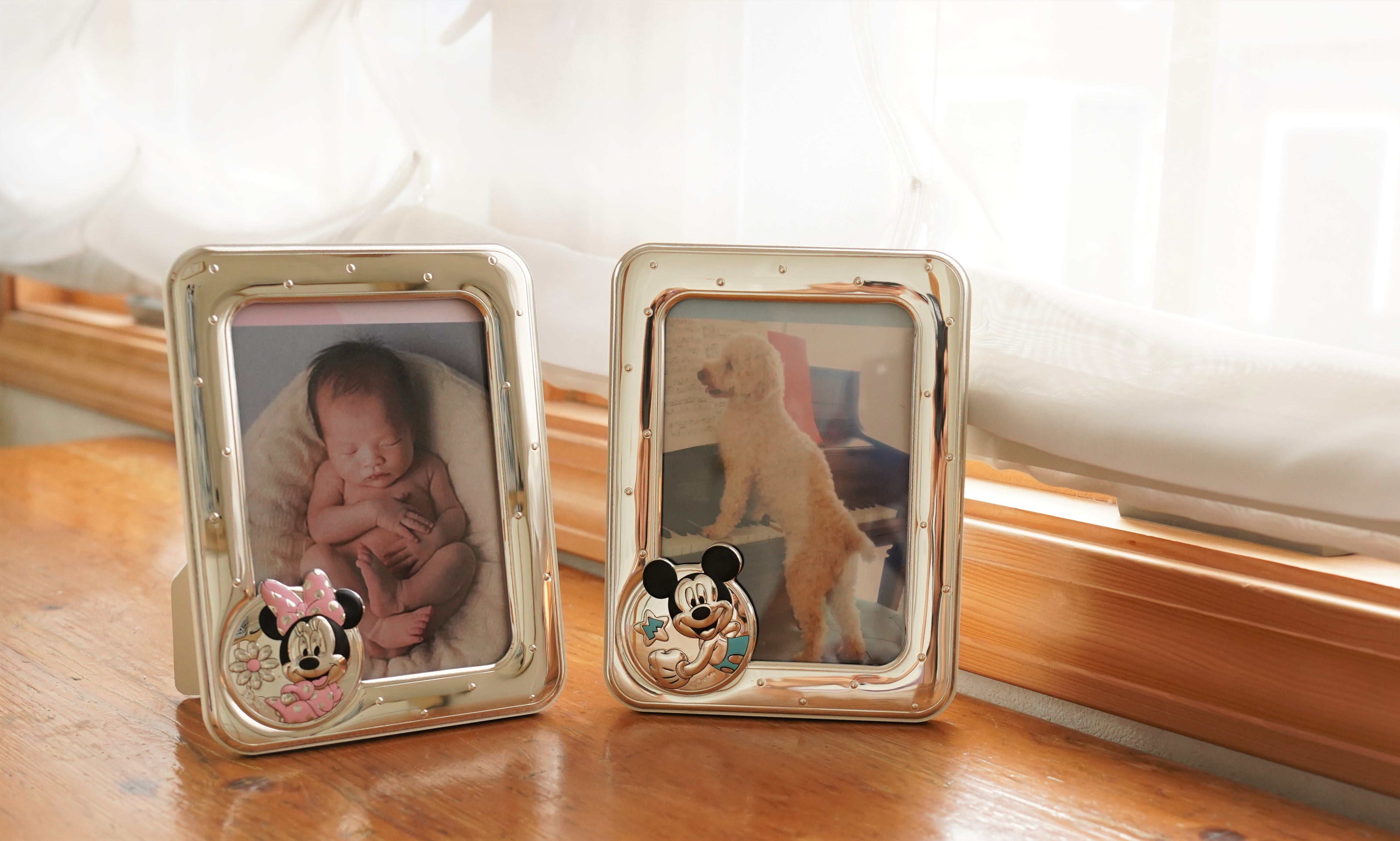 フォトフレーム メダル ブルー×シルバー (2L判) 〈ミッキー