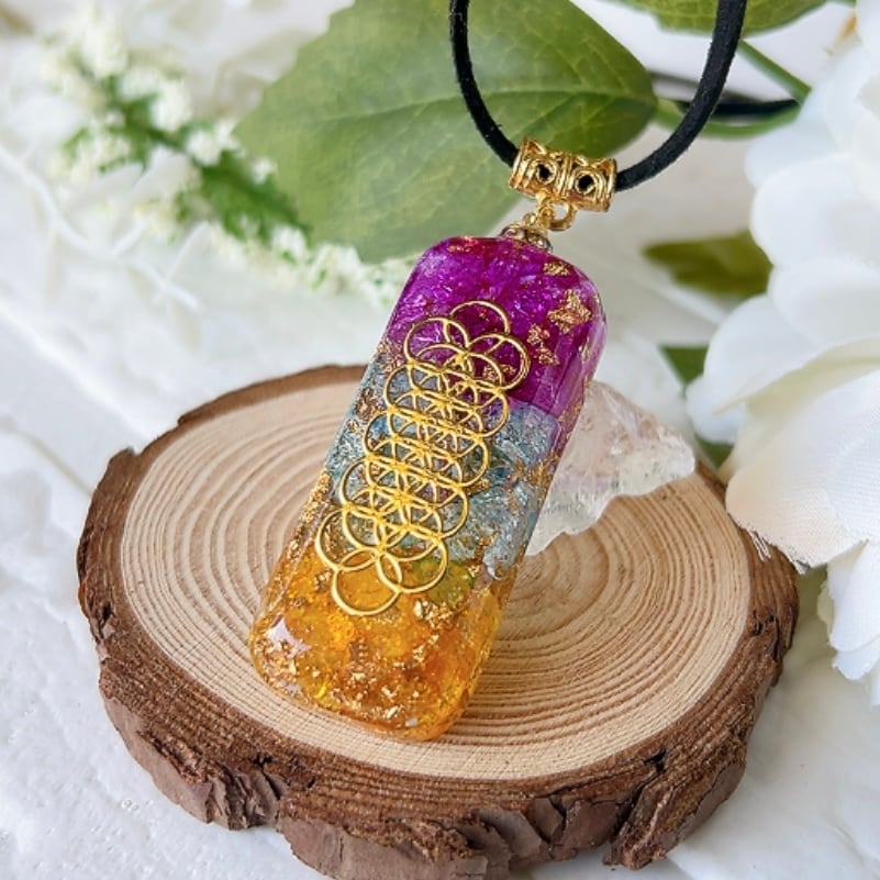 御守り✨オルゴナイトネックレス ハート アンク 【エジプト十字