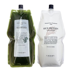 【在庫処分】ルベル ナチュラルヘアソープ シーウィード シャンプー 1600ml + ライスプロテイン トリートメント 1600ml 詰め替え セット