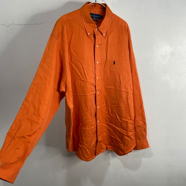 『送料無料』90s Ralph Lauren BLAKE ボタンダウンシャツ オレンジ XL