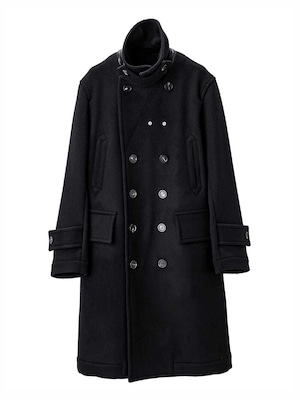 sj.0015bAW23 right-left pencil silhouettebdouble breasted peacoat. NAVY