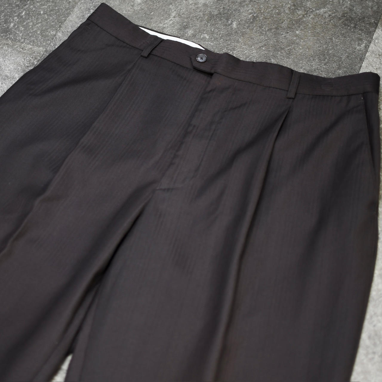stripe wide slacks brown