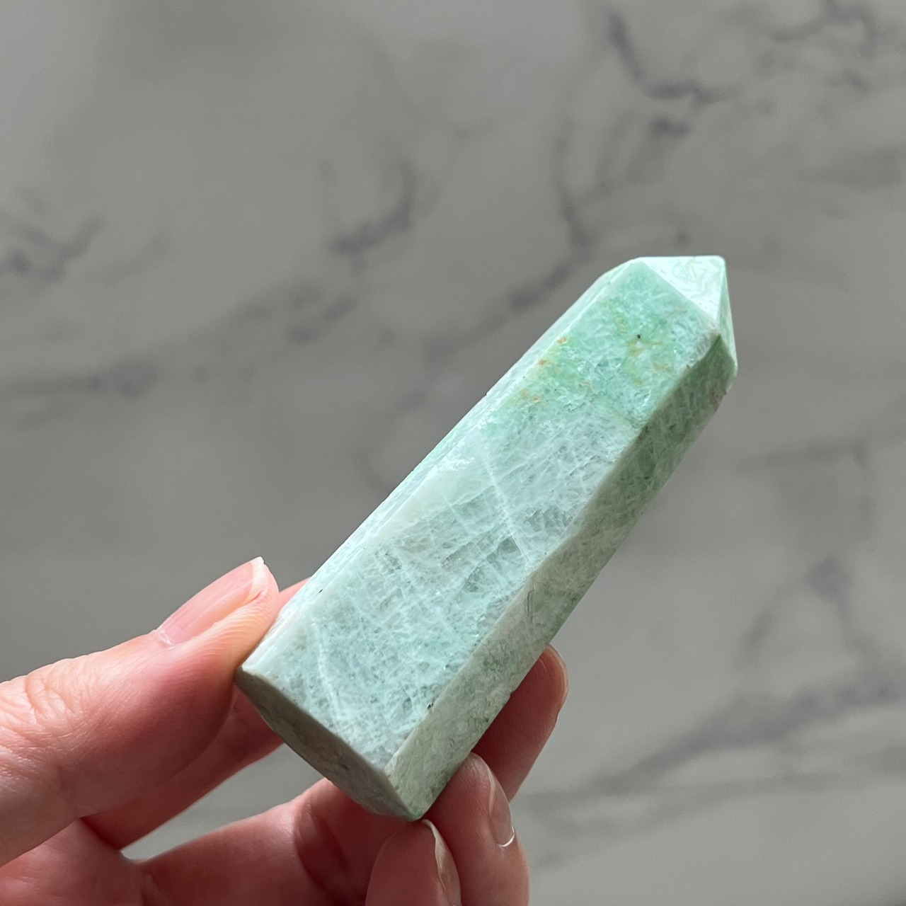 ガーニエライト タワー5*グリーンムーンストーン*ポイント*天然石インテリア*パワーストーン*天然石置き物