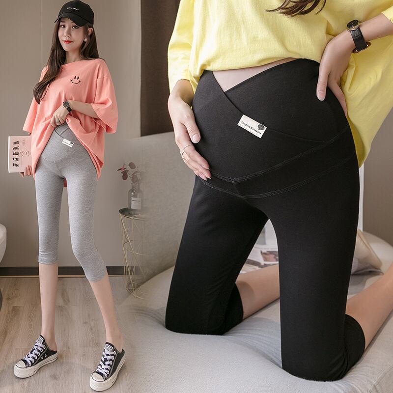 【新作】【送料無料】 マタニティウェア2020夏の新しいモーベルラベルレギンス、オールマッチクロスベリーリフト妊婦のクロップドパンツ-アリババ サマー 夏物 expec253840432972