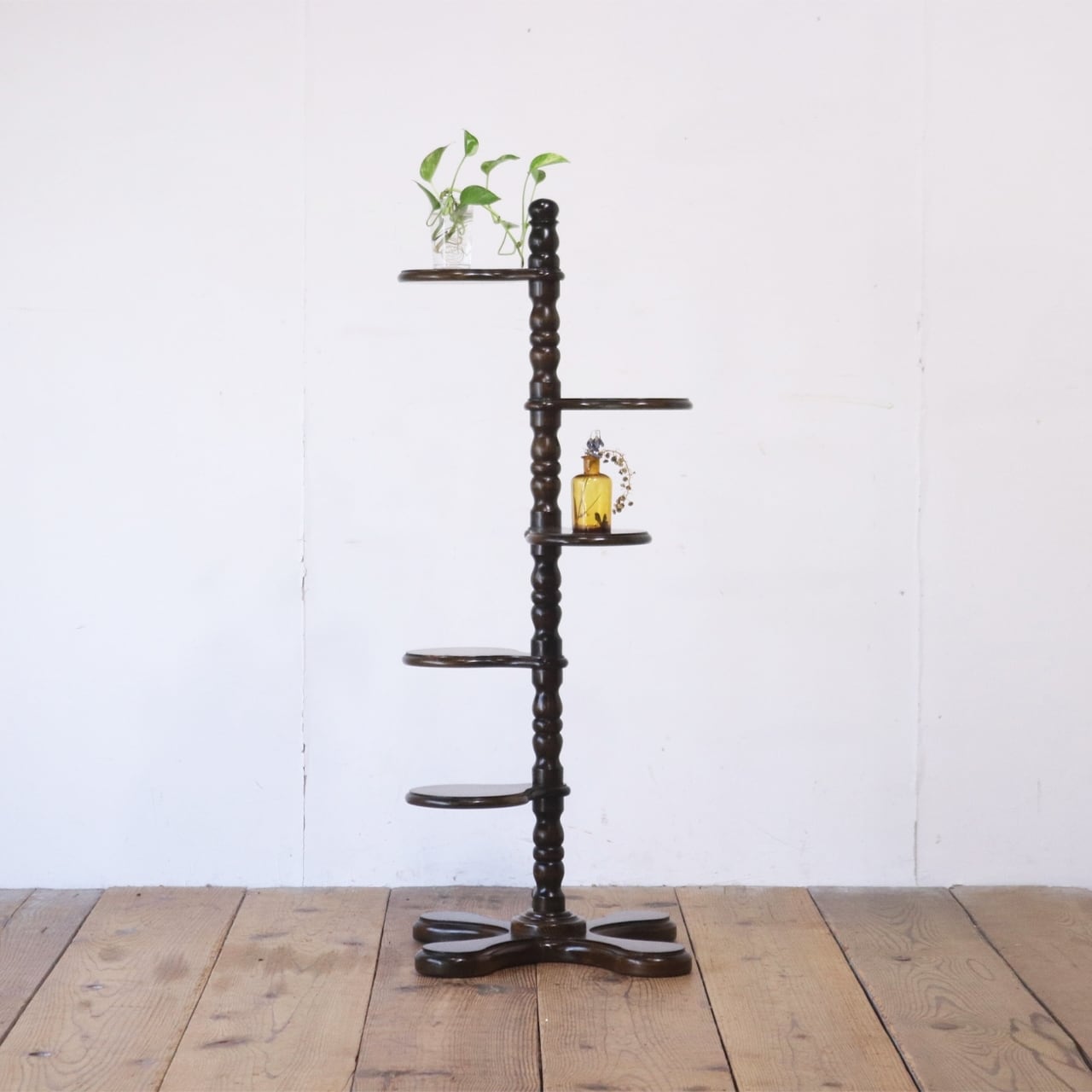 レトロ 花台 プランタースタンド 飾り棚 展示台 ラック オーク材 クラシカル najico ナジコ ヴィンテージ/PLT23153